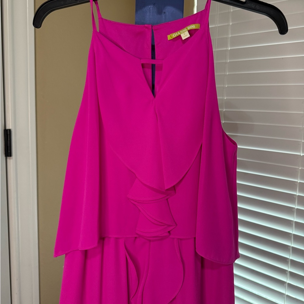 Gianni Bini Fuchsia Maxi Dress with Ruffle Detail - Picture 2 of 6